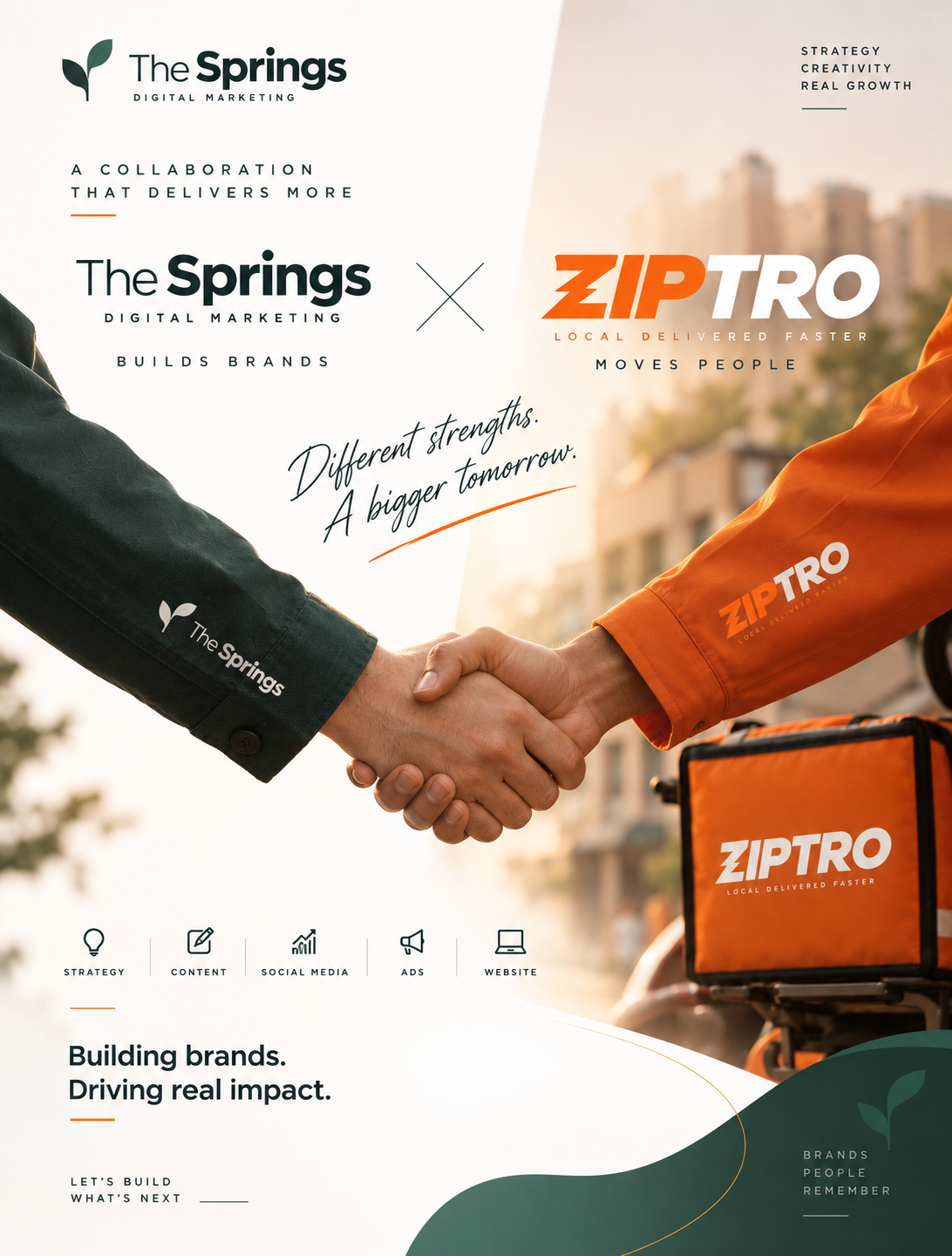 ZIPTRO delivery brand social media creative created by The Springs