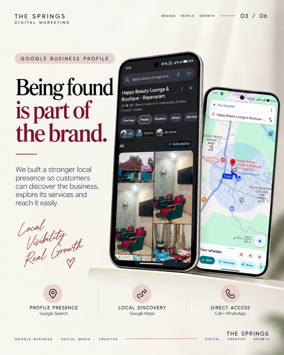 Happy Beauty Lounge and Boutique Google Business Profile optimized by The Springs
