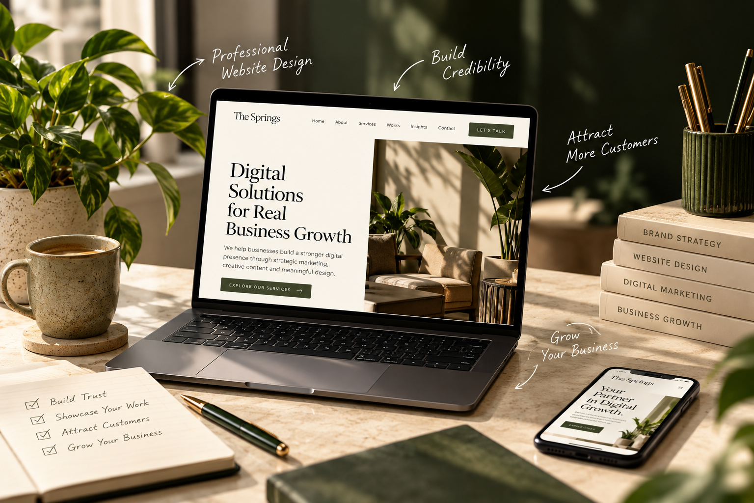 Professional website design helping a business build credibility and attract customers