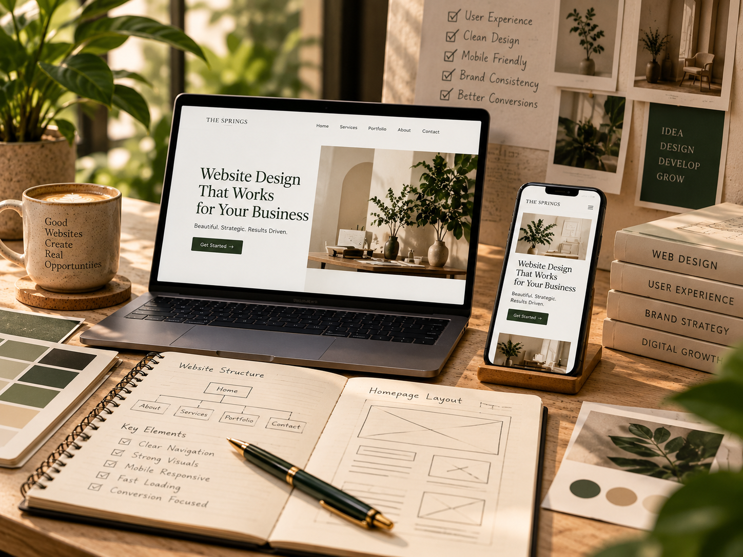Website design and mobile presence helping a new business build its online presence